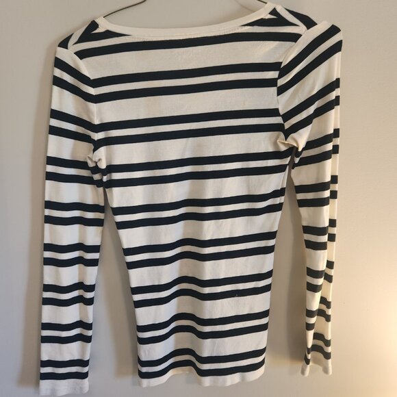 Merona Black and White Striped Blouse - Picture 3 of 6